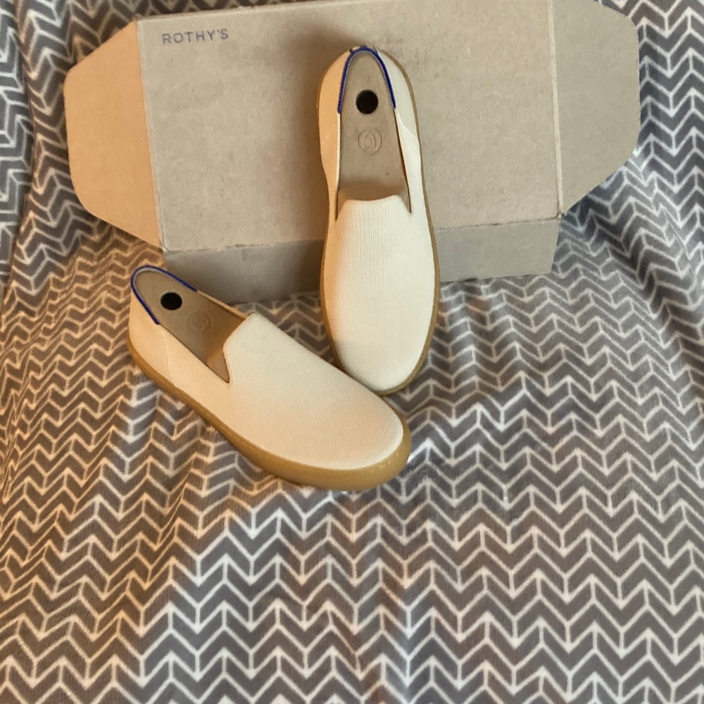 Rothy's Cream and Tan Slip-On Shoes